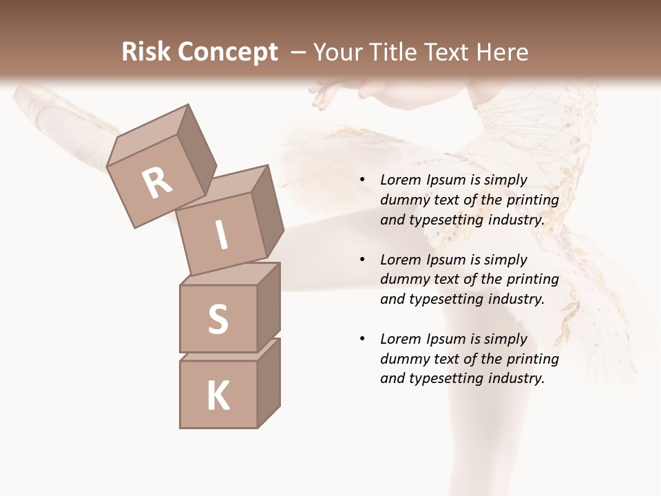 A Ballerina In A White Dress Is Posing For The Camera PowerPoint Template