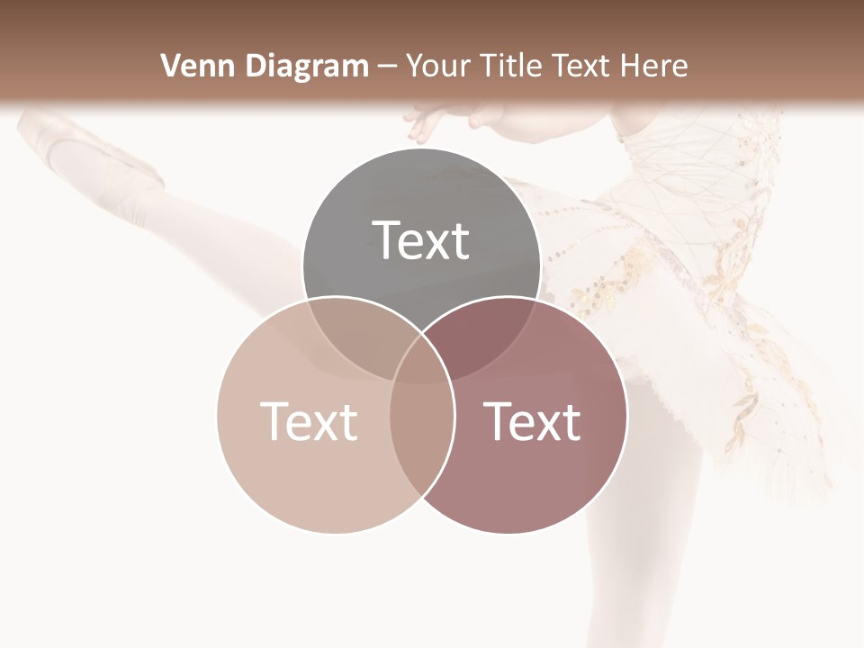 A Ballerina In A White Dress Is Posing For The Camera PowerPoint Template