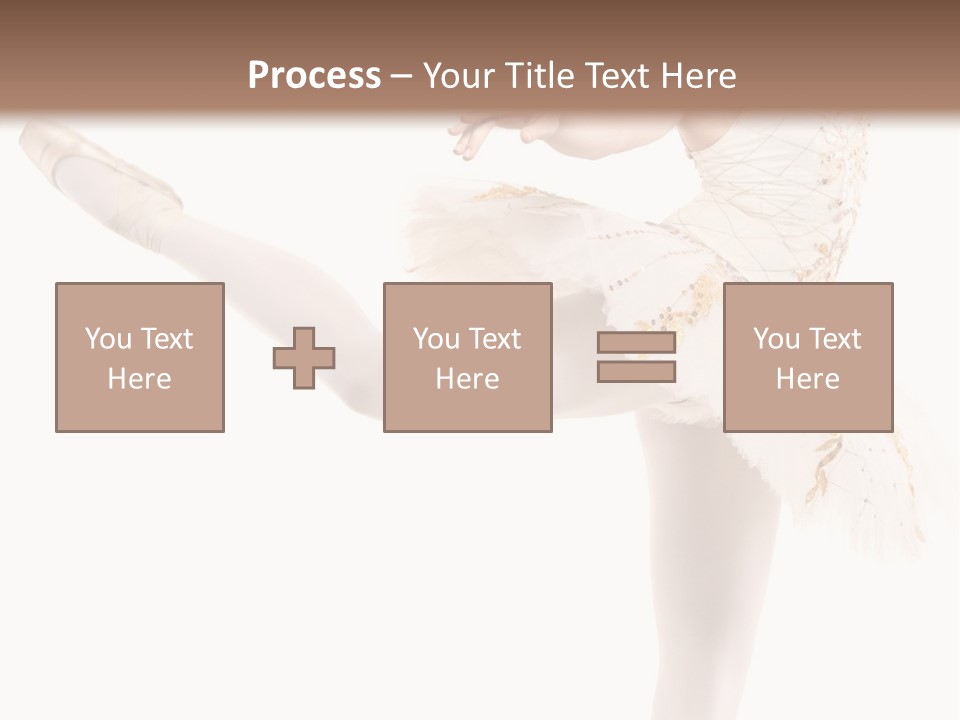 A Ballerina In A White Dress Is Posing For The Camera PowerPoint Template