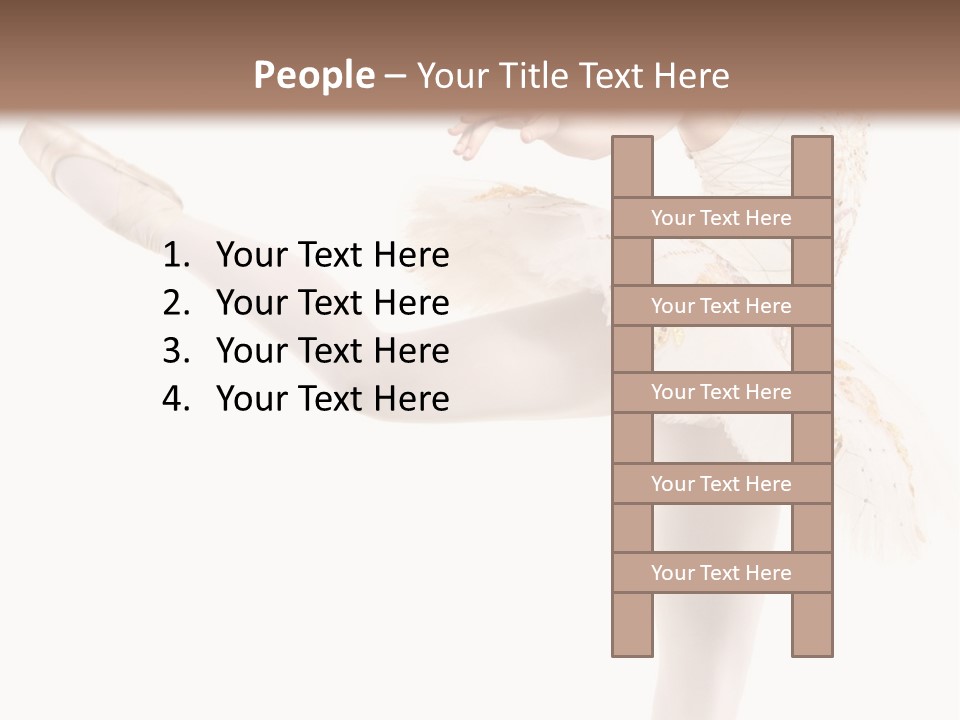 A Ballerina In A White Dress Is Posing For The Camera PowerPoint Template