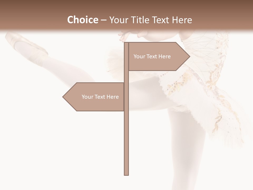 A Ballerina In A White Dress Is Posing For The Camera PowerPoint Template