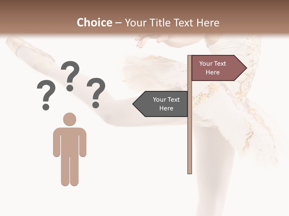 A Ballerina In A White Dress Is Posing For The Camera PowerPoint Template