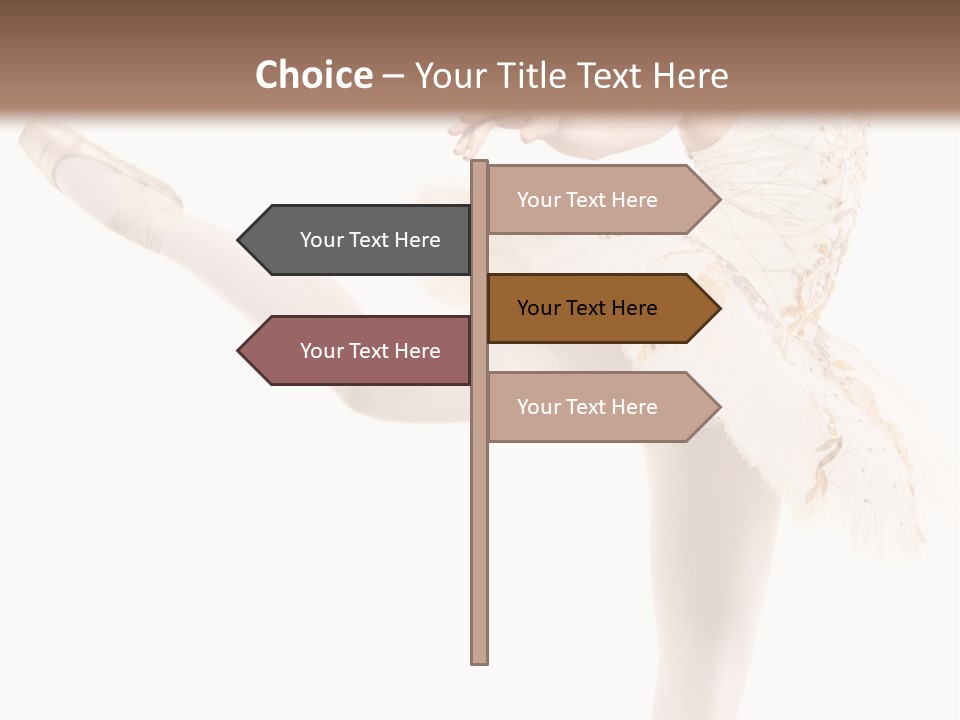 A Ballerina In A White Dress Is Posing For The Camera PowerPoint Template