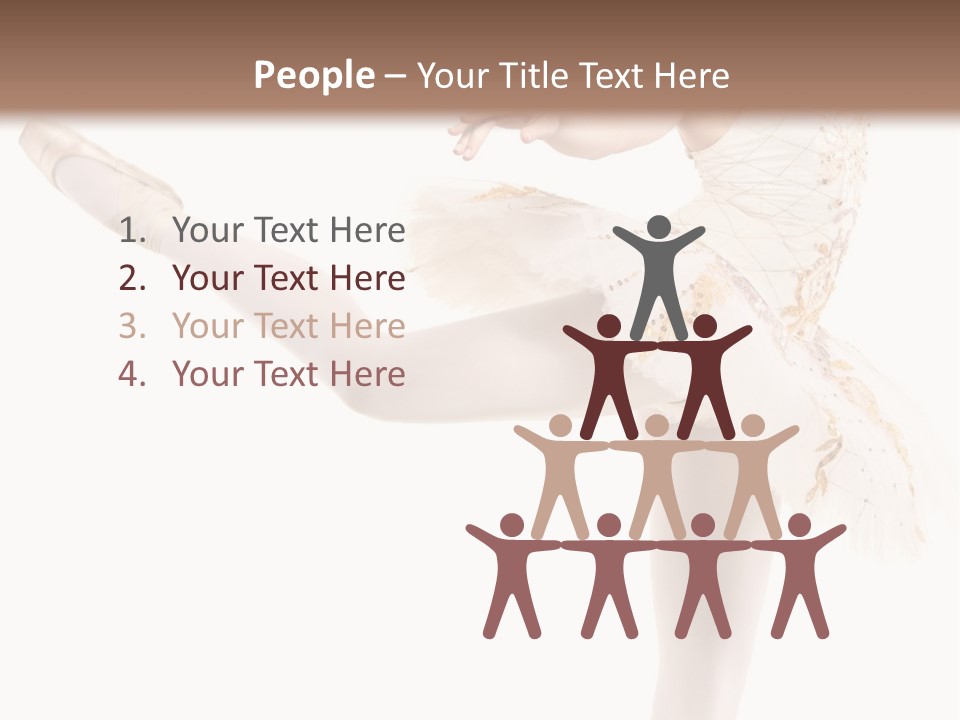 A Ballerina In A White Dress Is Posing For The Camera PowerPoint Template