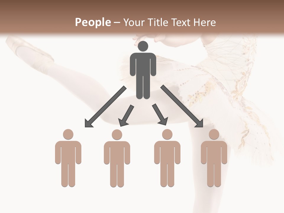 A Ballerina In A White Dress Is Posing For The Camera PowerPoint Template