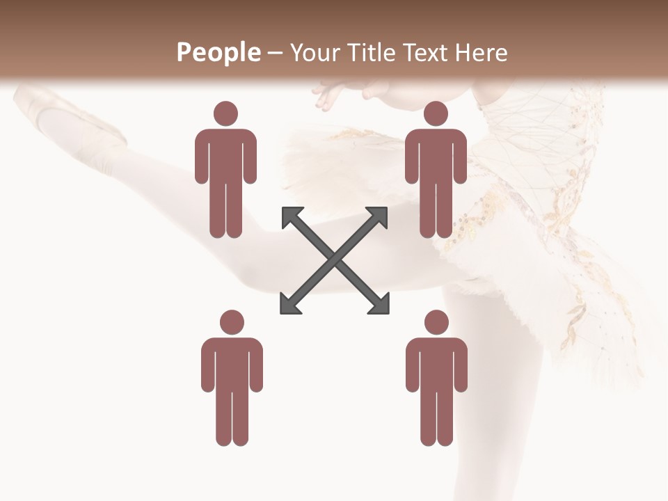 A Ballerina In A White Dress Is Posing For The Camera PowerPoint Template