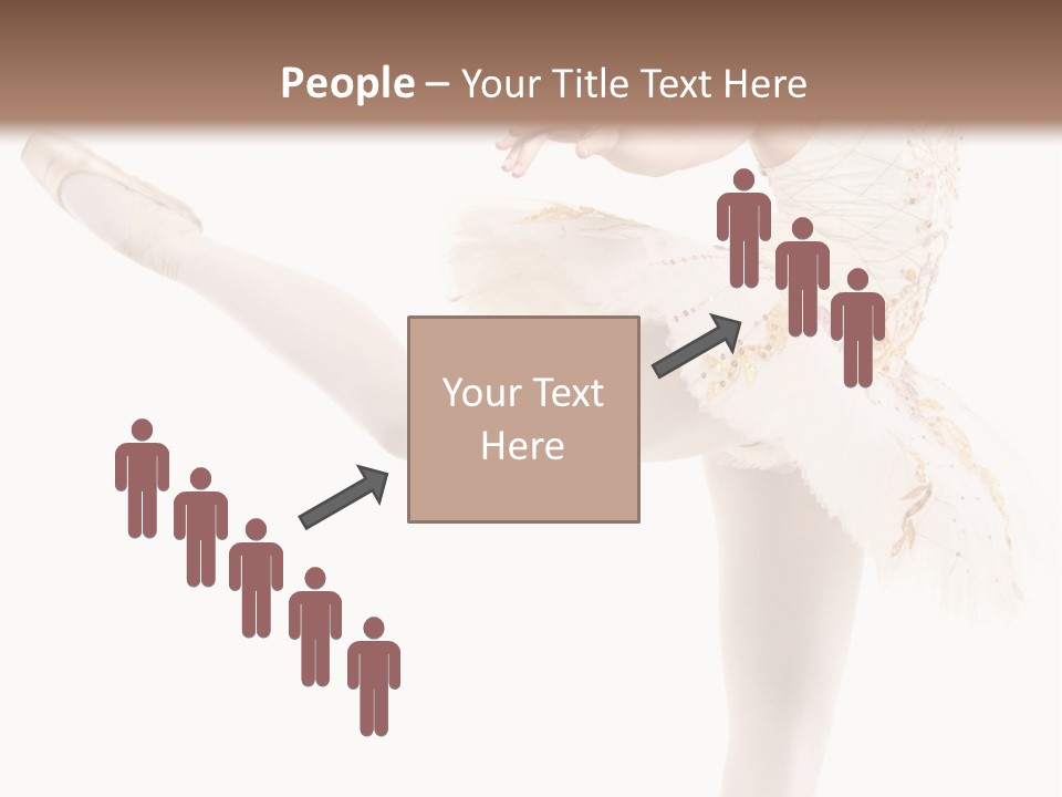 A Ballerina In A White Dress Is Posing For The Camera PowerPoint Template