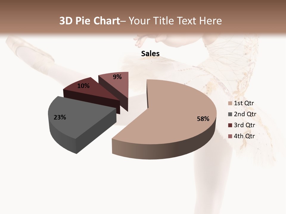A Ballerina In A White Dress Is Posing For The Camera PowerPoint Template