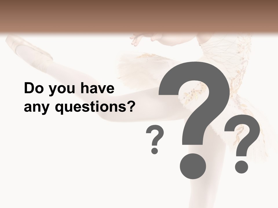 A Ballerina In A White Dress Is Posing For The Camera PowerPoint Template