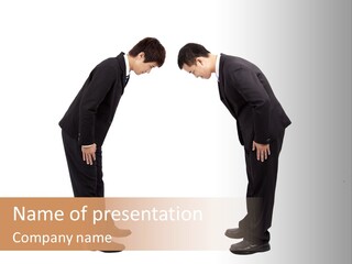 Two Men In Suits Are Facing Each Other PowerPoint Template
