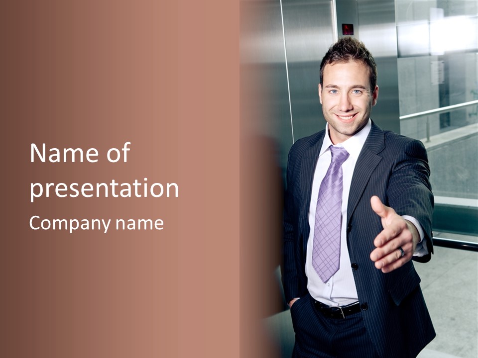 Meeting Handshake Confident PowerPoint Template