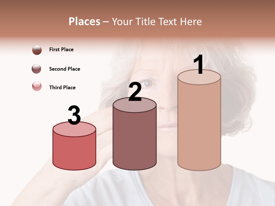 An Older Woman Holding A Cream On Her Face PowerPoint Template