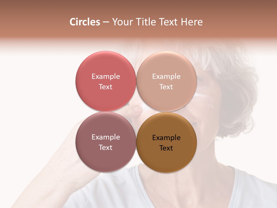 An Older Woman Holding A Cream On Her Face PowerPoint Template