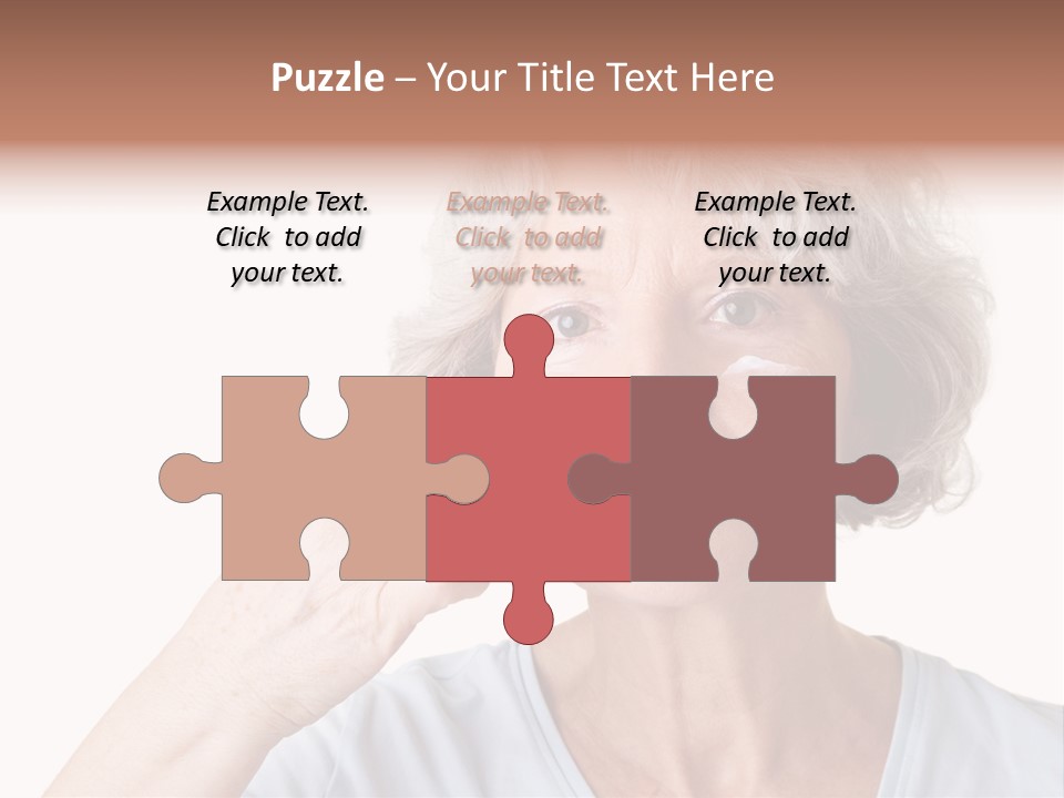 An Older Woman Holding A Cream On Her Face PowerPoint Template