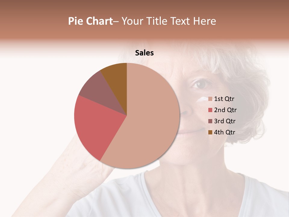 An Older Woman Holding A Cream On Her Face PowerPoint Template