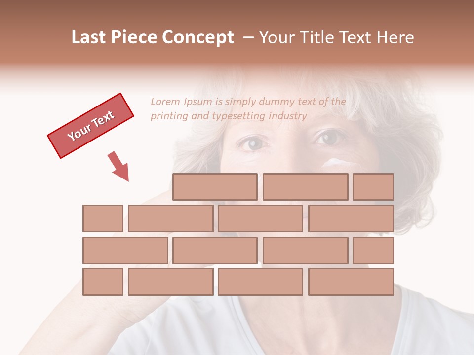 An Older Woman Holding A Cream On Her Face PowerPoint Template