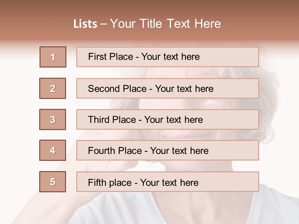 An Older Woman Holding A Cream On Her Face PowerPoint Template