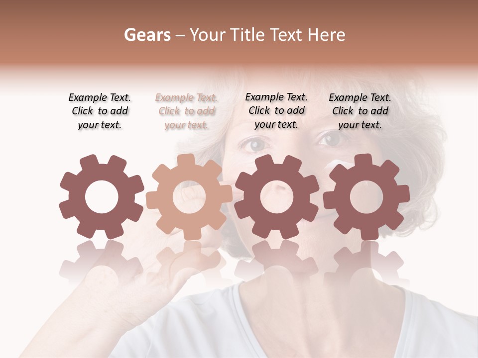 An Older Woman Holding A Cream On Her Face PowerPoint Template