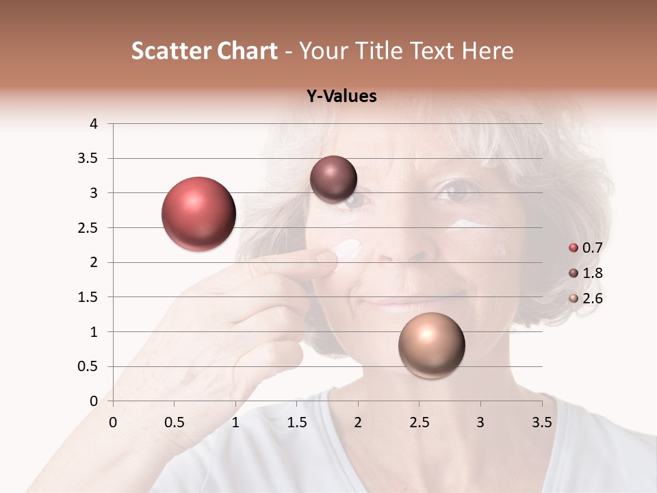 An Older Woman Holding A Cream On Her Face PowerPoint Template