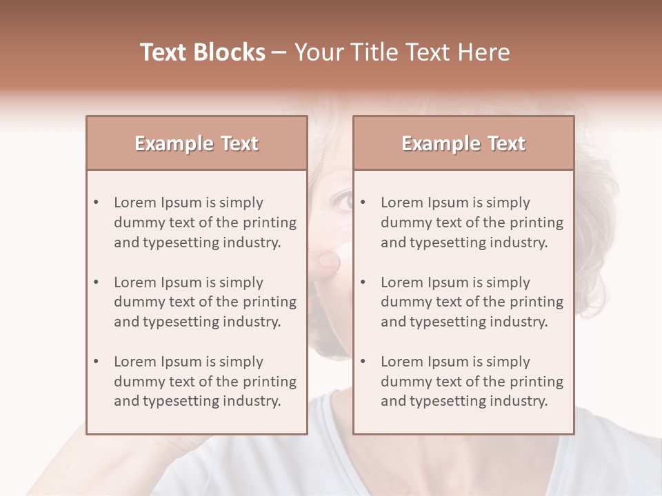 An Older Woman Holding A Cream On Her Face PowerPoint Template