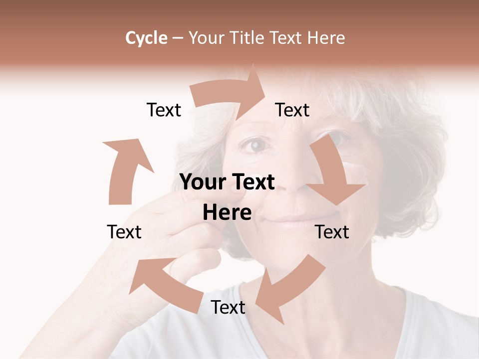 An Older Woman Holding A Cream On Her Face PowerPoint Template