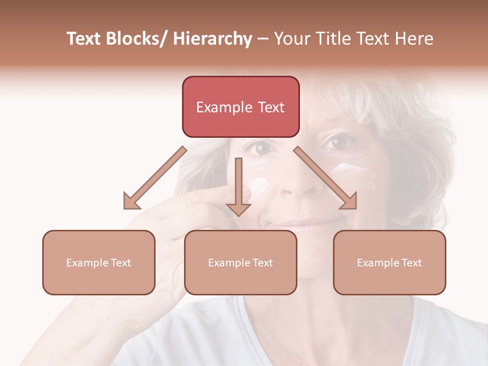 An Older Woman Holding A Cream On Her Face PowerPoint Template