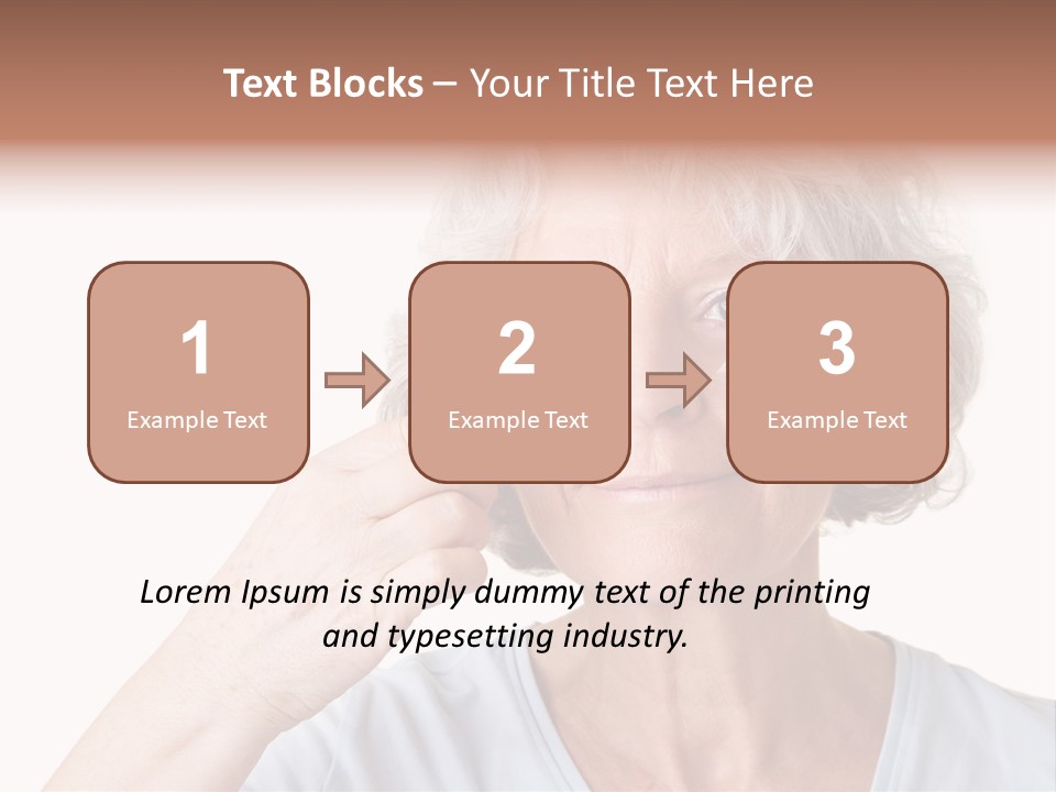 An Older Woman Holding A Cream On Her Face PowerPoint Template
