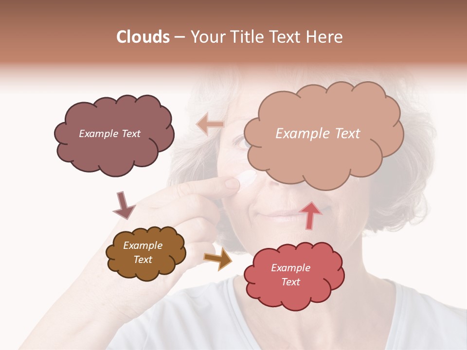 An Older Woman Holding A Cream On Her Face PowerPoint Template
