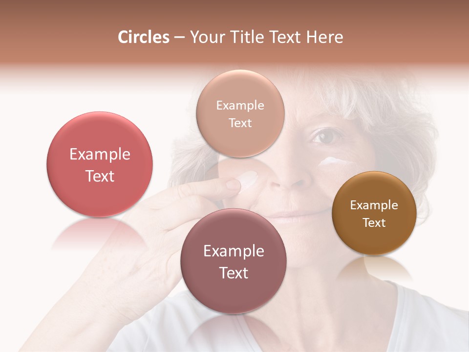 An Older Woman Holding A Cream On Her Face PowerPoint Template