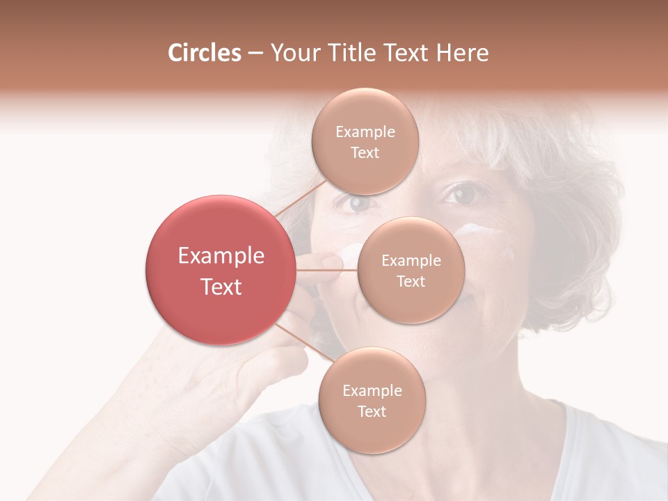 An Older Woman Holding A Cream On Her Face PowerPoint Template
