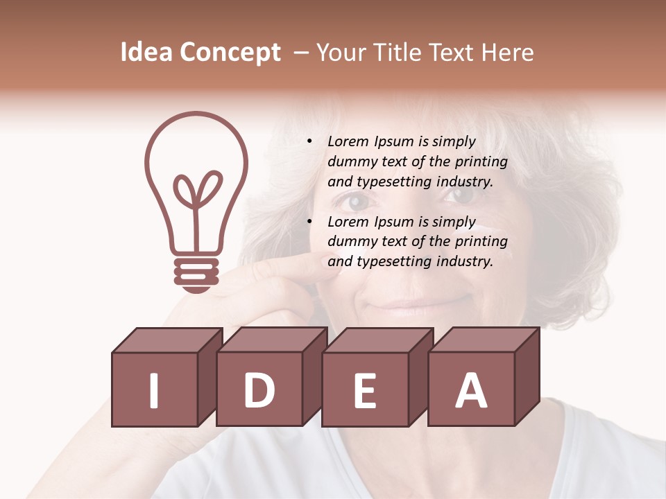 An Older Woman Holding A Cream On Her Face PowerPoint Template