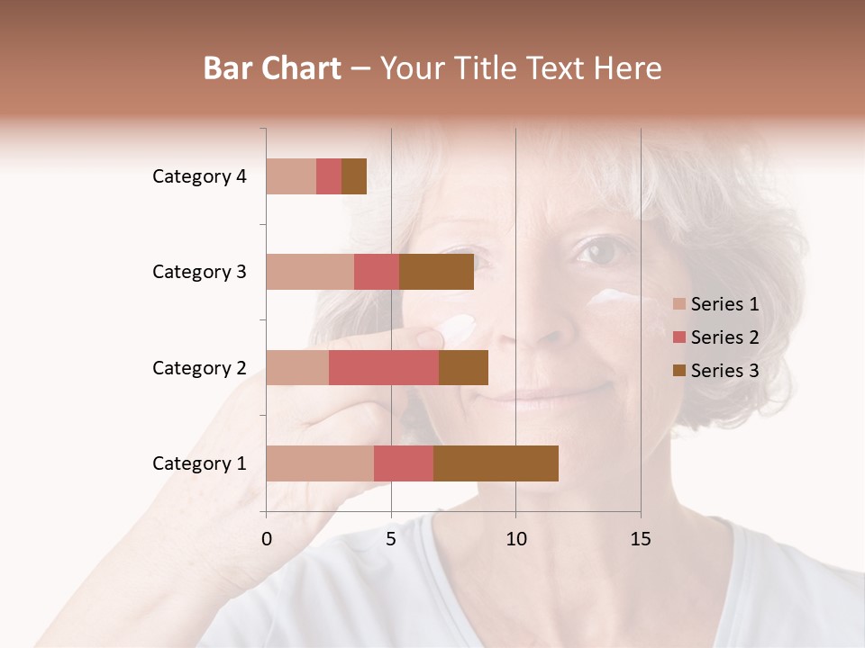 An Older Woman Holding A Cream On Her Face PowerPoint Template