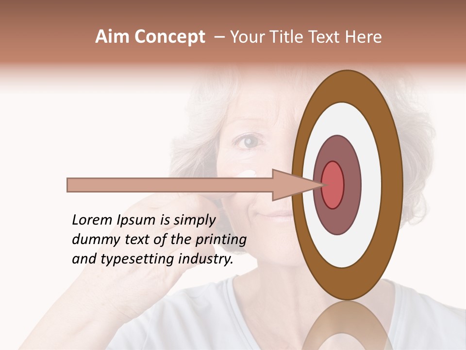 An Older Woman Holding A Cream On Her Face PowerPoint Template
