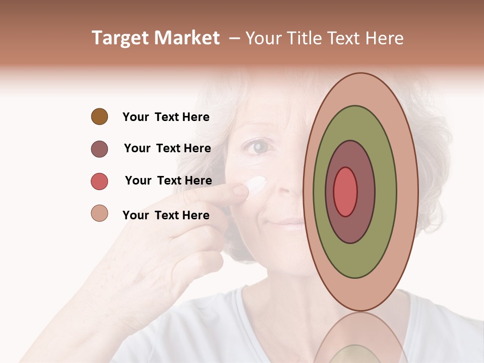 An Older Woman Holding A Cream On Her Face PowerPoint Template