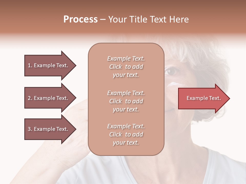 An Older Woman Holding A Cream On Her Face PowerPoint Template