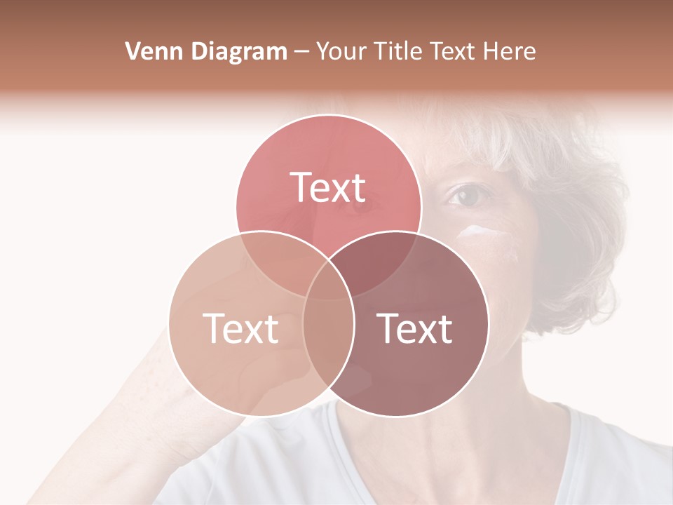 An Older Woman Holding A Cream On Her Face PowerPoint Template
