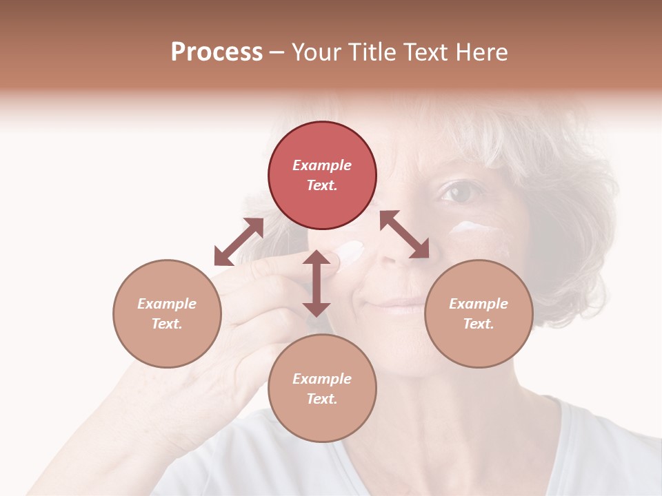 An Older Woman Holding A Cream On Her Face PowerPoint Template