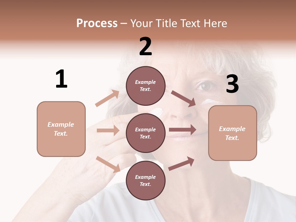 An Older Woman Holding A Cream On Her Face PowerPoint Template