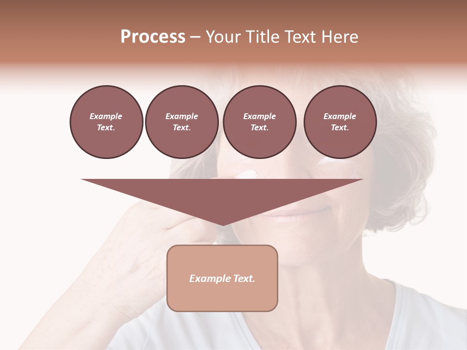 An Older Woman Holding A Cream On Her Face PowerPoint Template