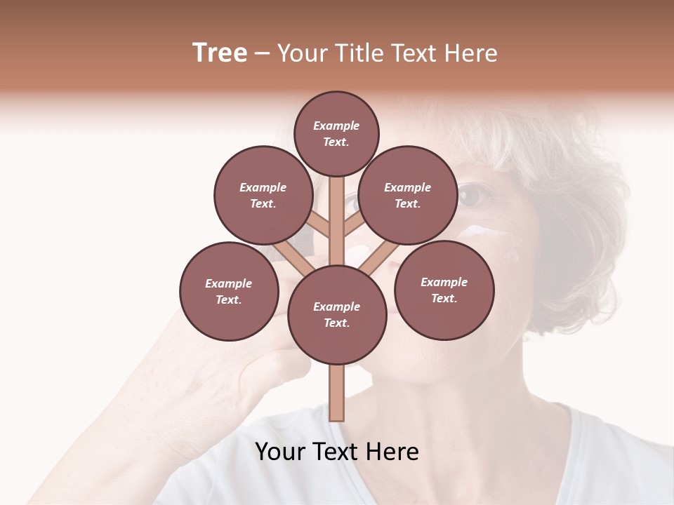 An Older Woman Holding A Cream On Her Face PowerPoint Template