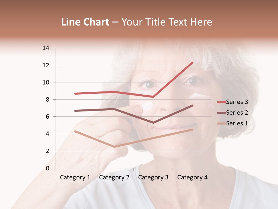 An Older Woman Holding A Cream On Her Face PowerPoint Template