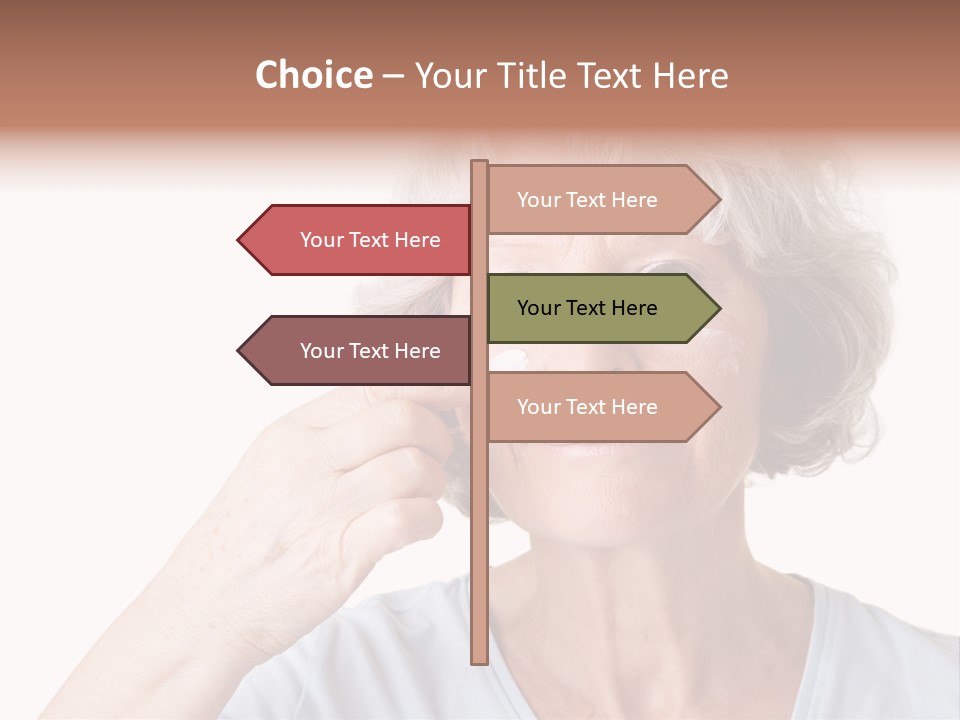 An Older Woman Holding A Cream On Her Face PowerPoint Template