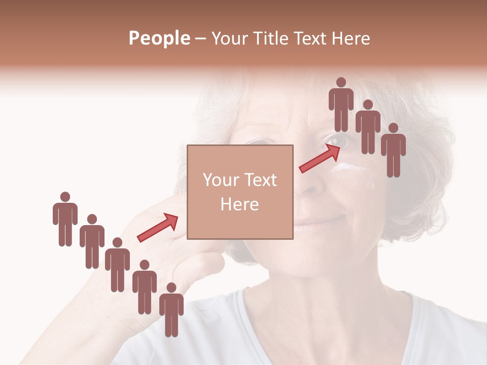 An Older Woman Holding A Cream On Her Face PowerPoint Template