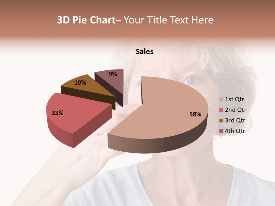 An Older Woman Holding A Cream On Her Face PowerPoint Template