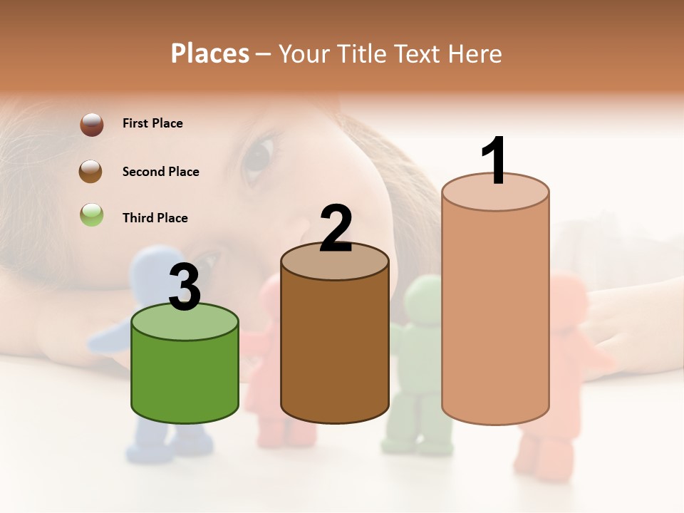 A Young Girl Laying On The Floor With A Group Of Toy People PowerPoint Template