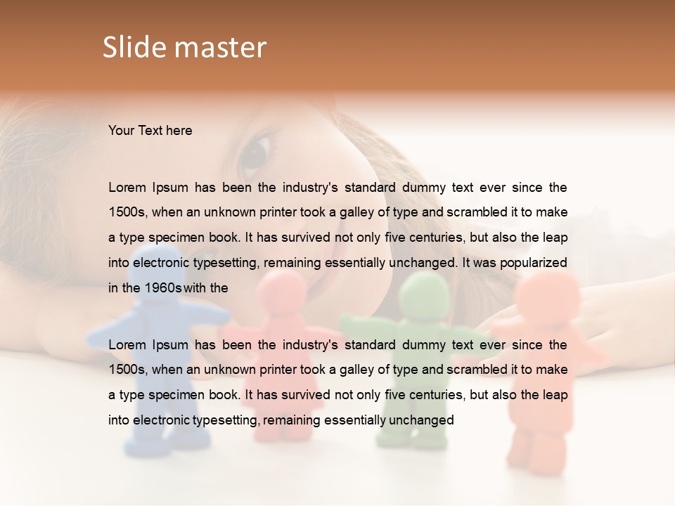 A Young Girl Laying On The Floor With A Group Of Toy People PowerPoint Template