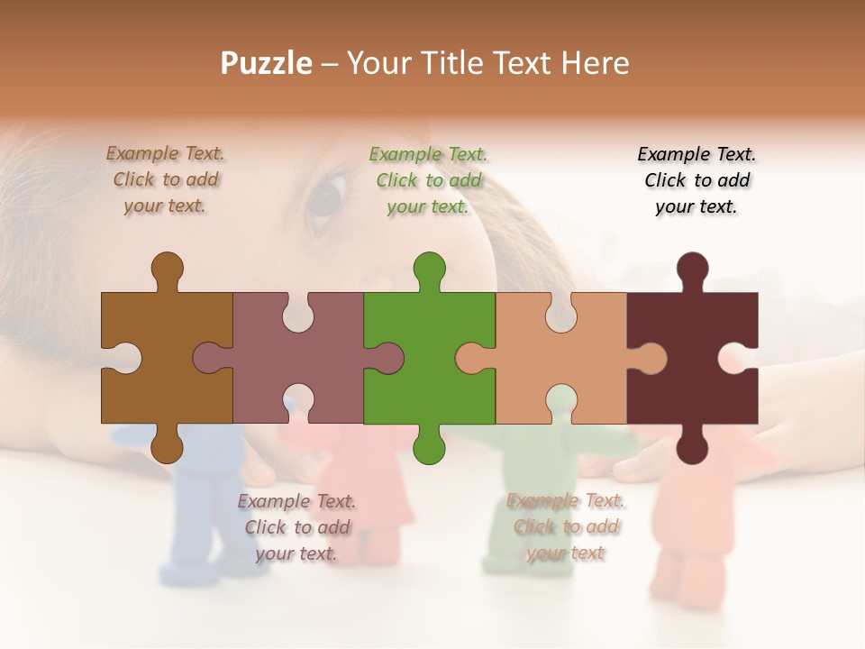 A Young Girl Laying On The Floor With A Group Of Toy People PowerPoint Template