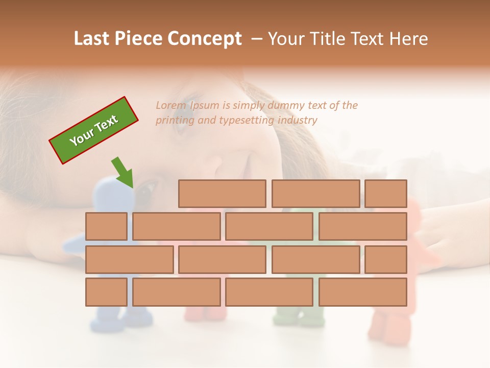 A Young Girl Laying On The Floor With A Group Of Toy People PowerPoint Template