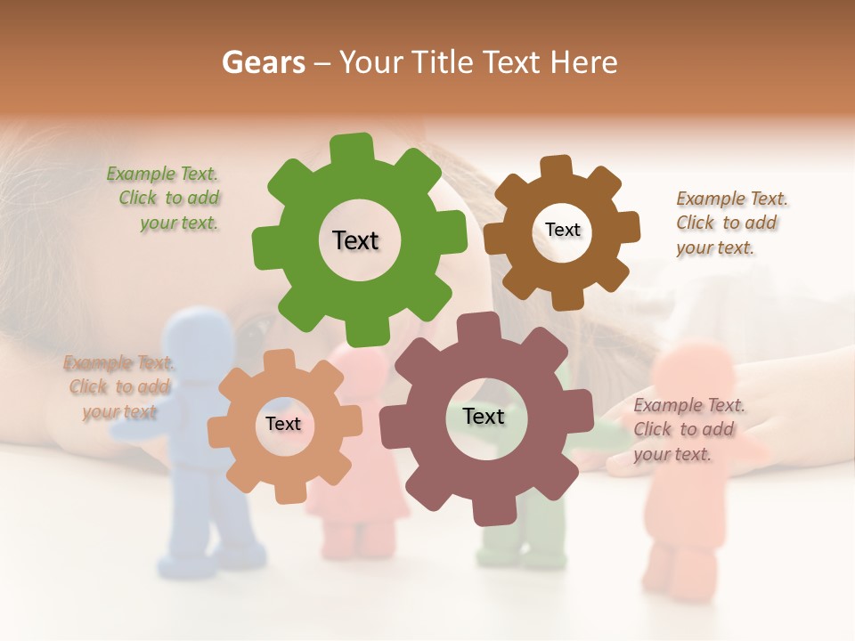 A Young Girl Laying On The Floor With A Group Of Toy People PowerPoint Template