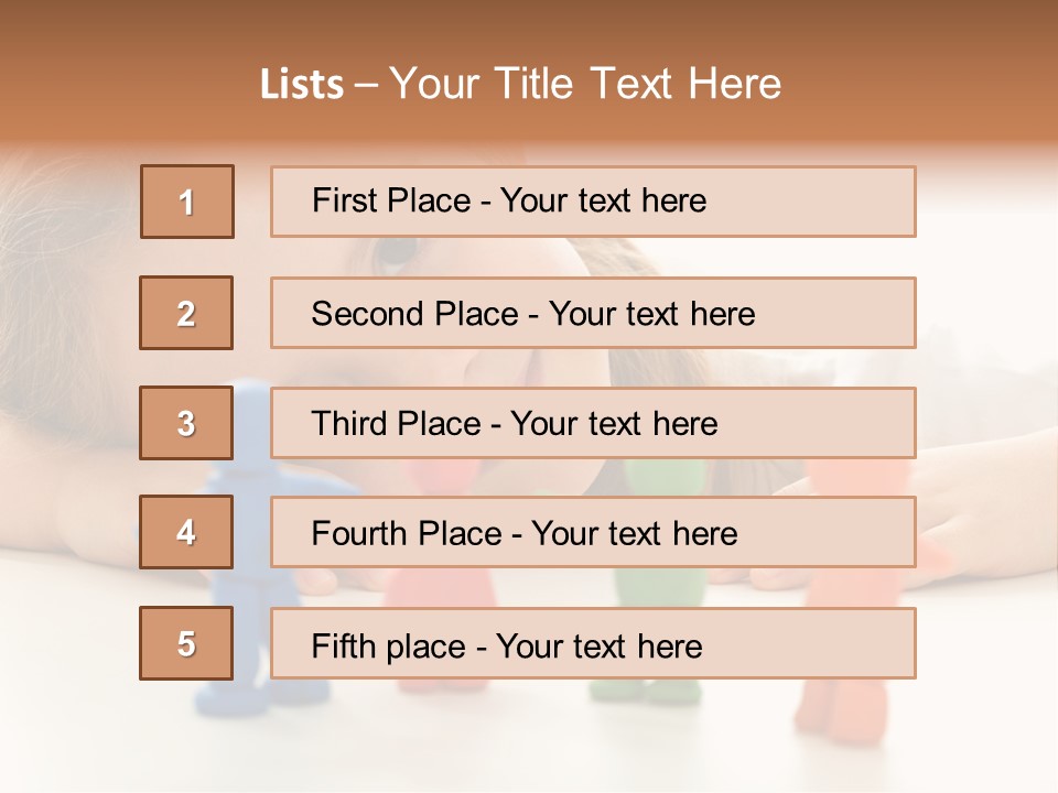 A Young Girl Laying On The Floor With A Group Of Toy People PowerPoint Template